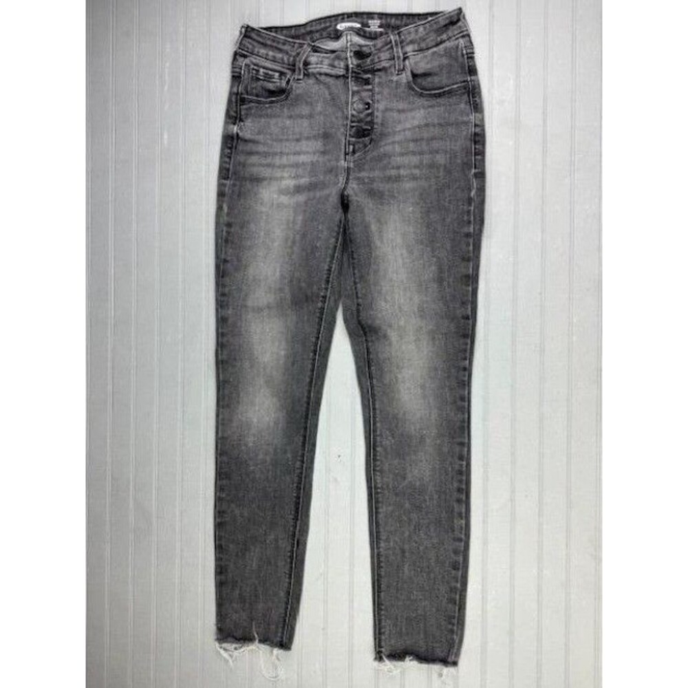 Old Navy 2 Rockstar Womens Jeans Super Skinny High Rise Black Stretch Button Fly